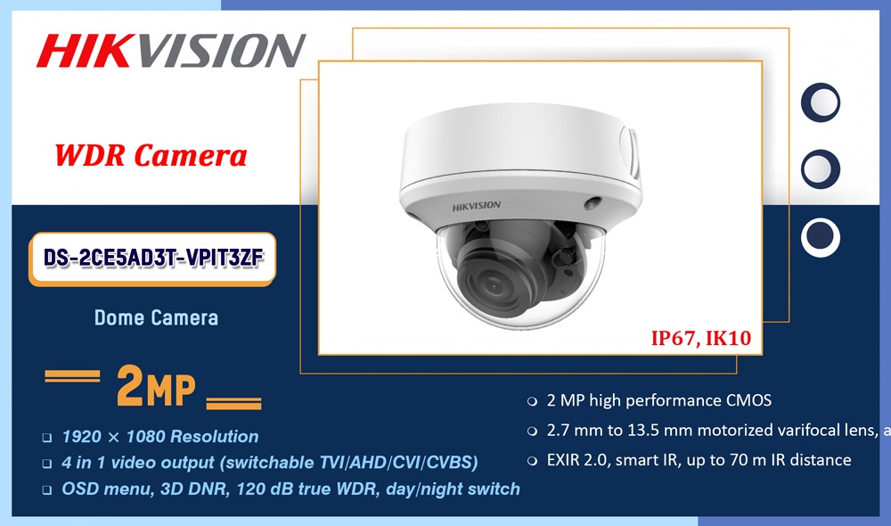 DS 2CE5AD3T VPIT3ZF Hikvision 2MP WDR Dome Camera In Sri Lanka