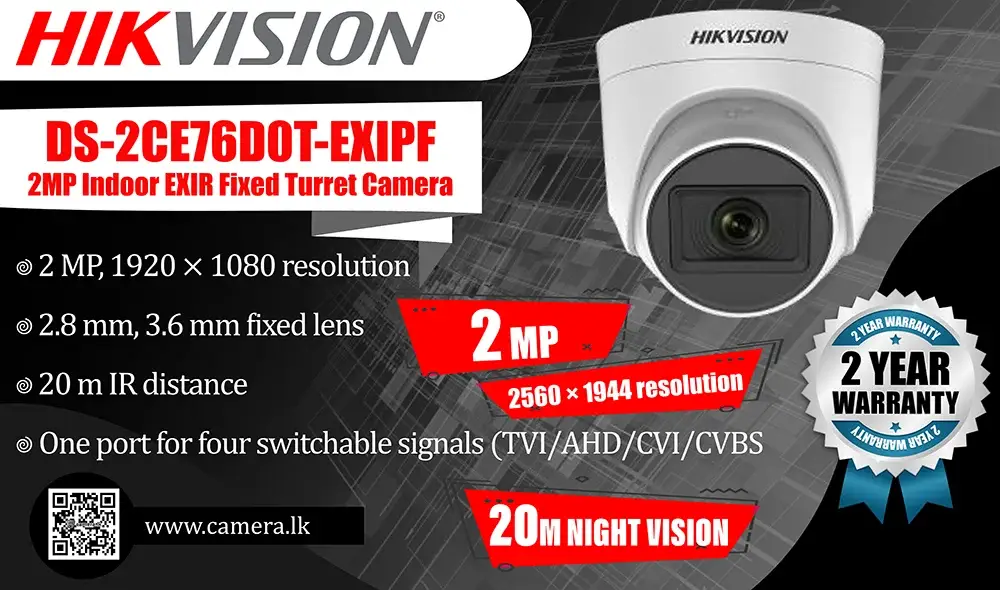 DS 2CE76D0T EXIPF Hikvision 2MP Turret Camera In Sri Lanka