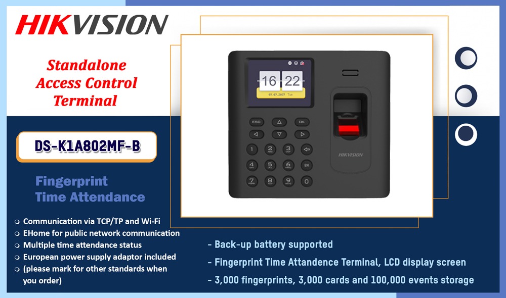 DS-K1A802MF-B - Standalone Access Control Terminal In Lanka